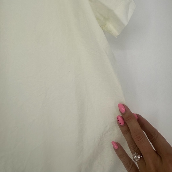 WJ MARTIN Boxy Button Down Short Sleeve in Cream - Picture 6 of 7